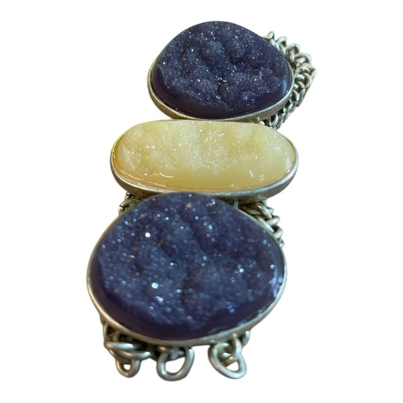 Natural stone & brass bangle - Picture 7 of 9